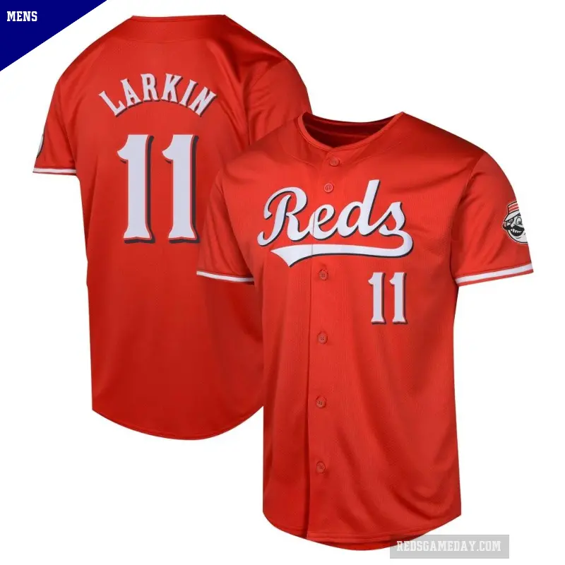 Men's No.11 Barry Larkin Cincinnati Reds Red Limited Alternate Jersey