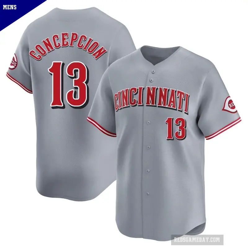 Men's No.13 Dave Concepcion Cincinnati Reds Gray Limited Away Jersey