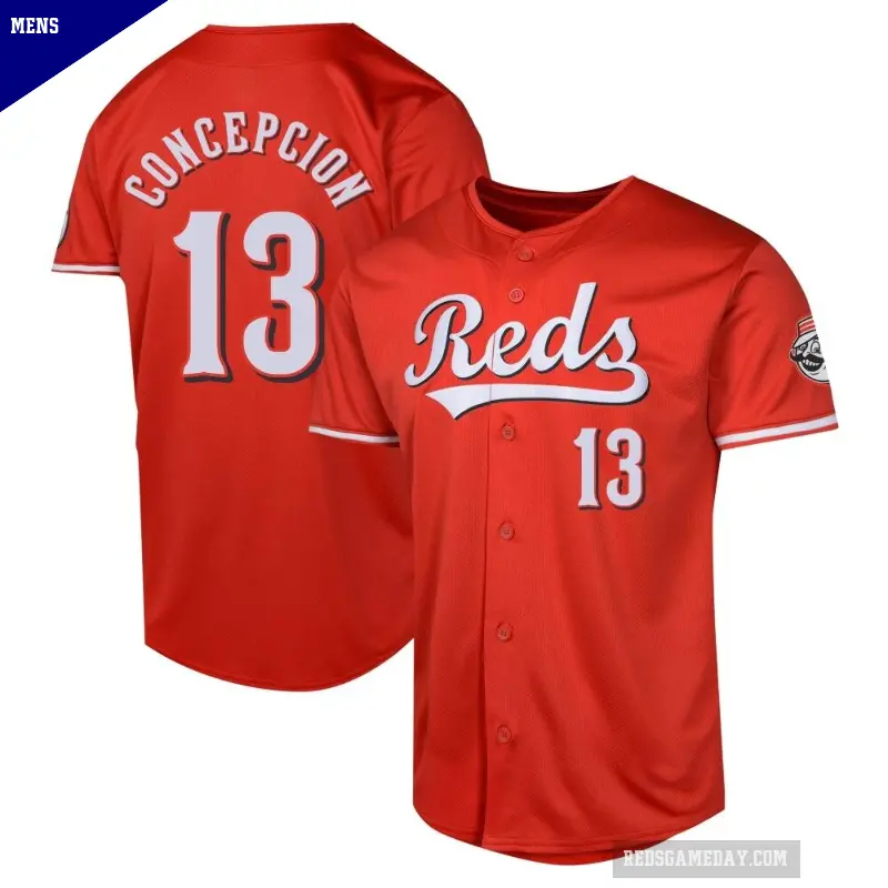 Men's No.13 Dave Concepcion Cincinnati Reds Red Limited Alternate Jersey