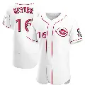 Men's No.16 Ron Oester Cincinnati Reds White Authentic Home Jersey