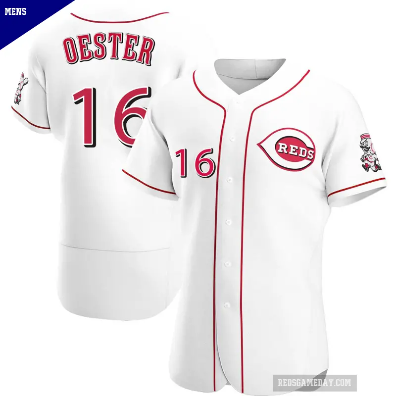 Men's No.16 Ron Oester Cincinnati Reds White Authentic Home Jersey