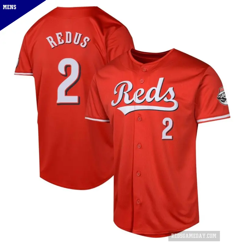 Men's No.2 Gary Redus Cincinnati Reds Red Limited Alternate Jersey