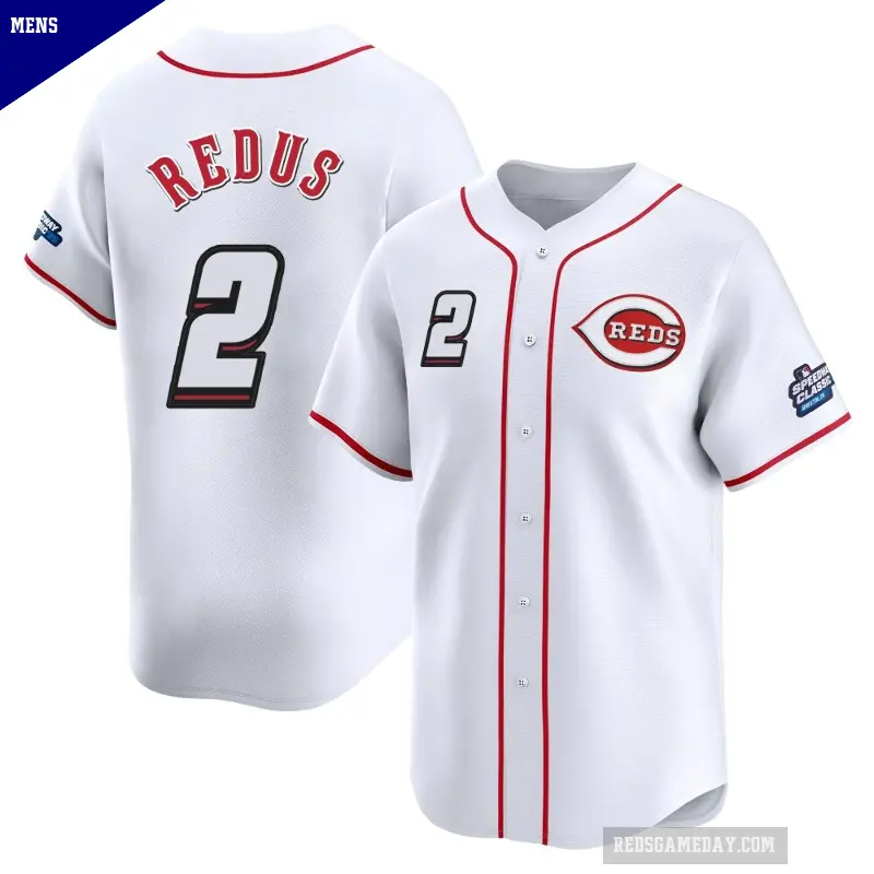Men's No.2 Gary Redus Cincinnati Reds White Limited 2025 Speedway Classic Alternate Jersey