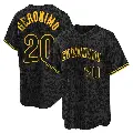 Men's No.20 Cesar Geronimo Cincinnati Reds Black Replica Snake Skin City Jersey