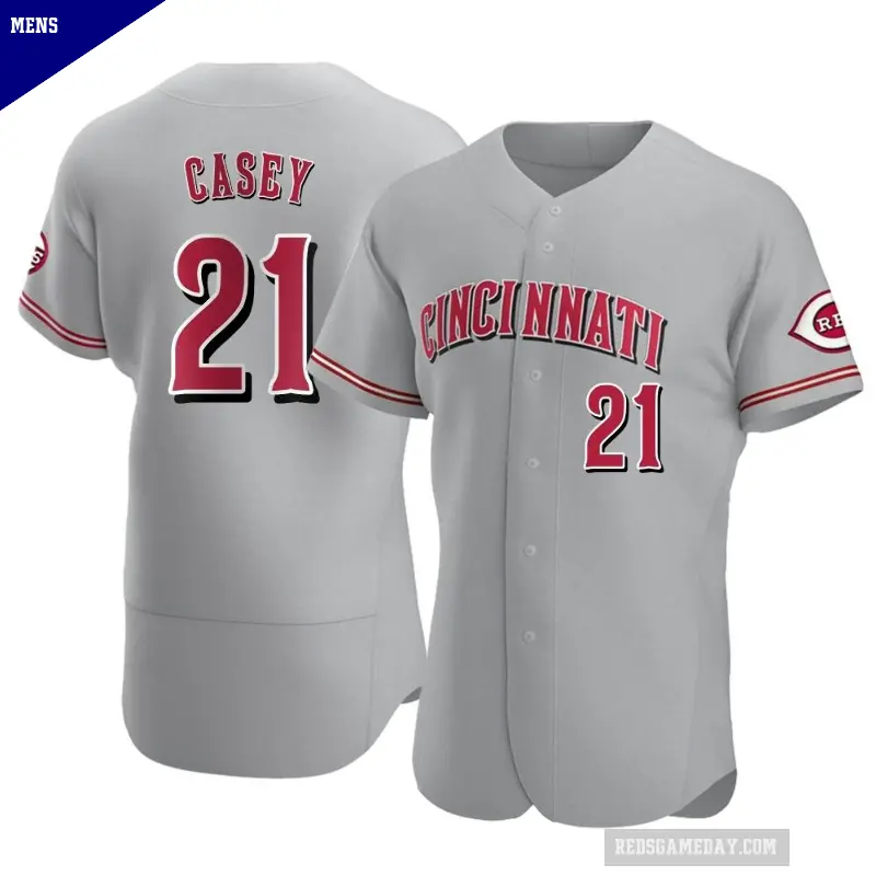 Men's No.21 Sean Casey Cincinnati Reds Gray Authentic Road Jersey