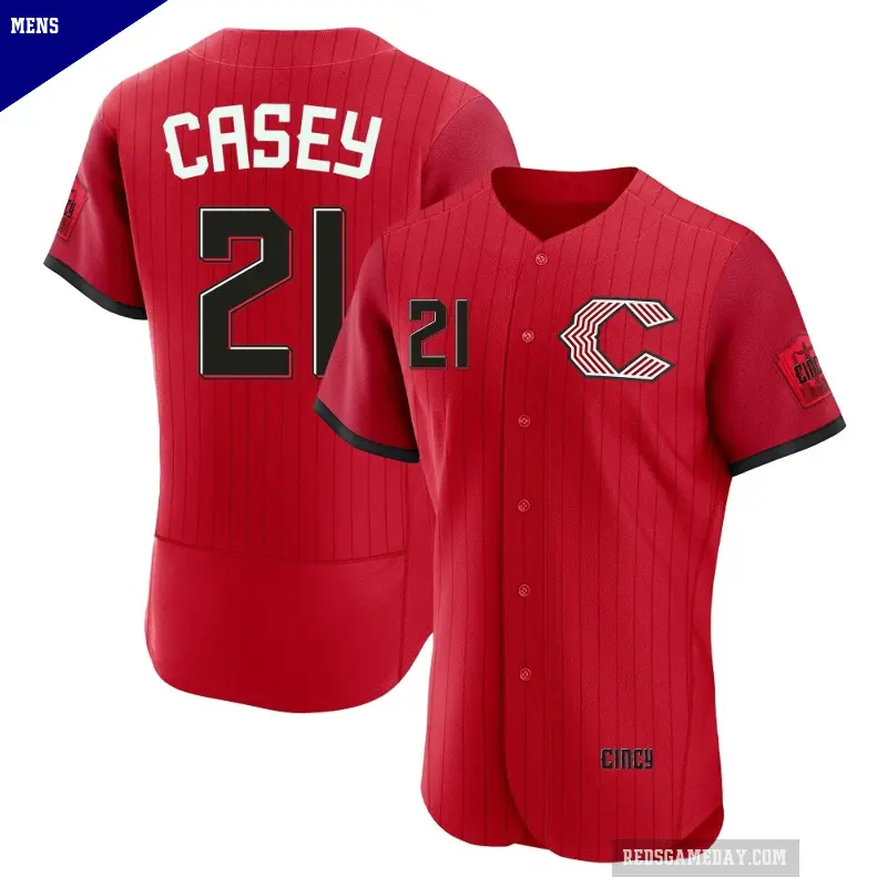 Men's No.21 Sean Casey Cincinnati Reds Red Authentic 2026 City Connect Stadium Jersey