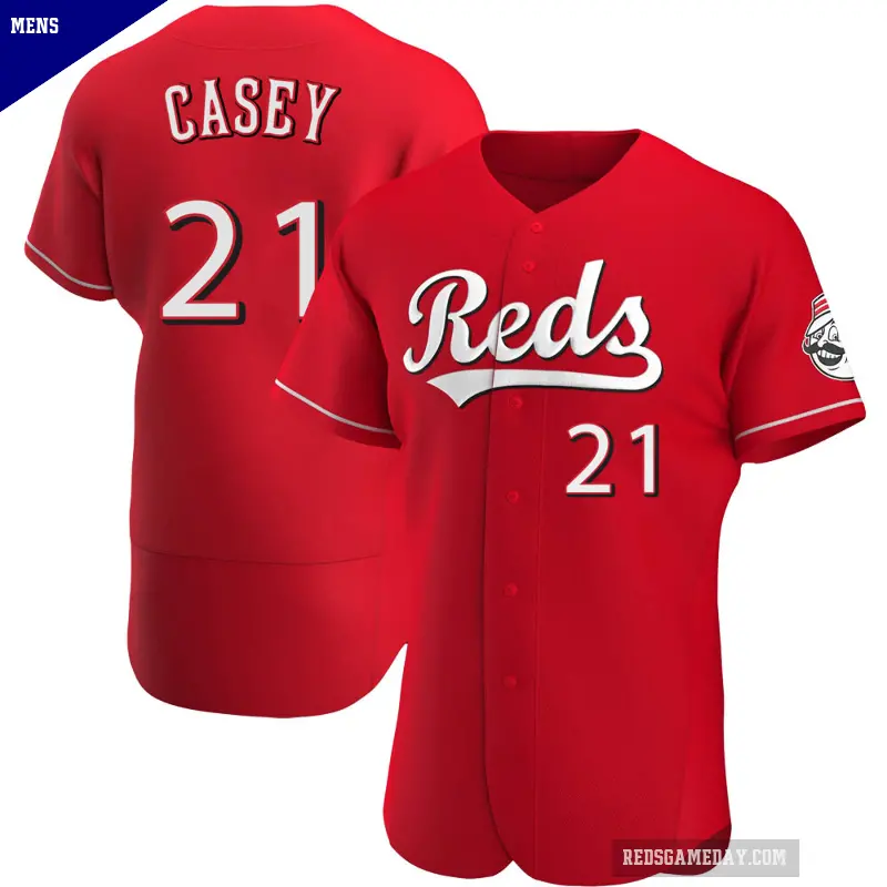 Men's No.21 Sean Casey Cincinnati Reds Red Authentic Alternate Jersey