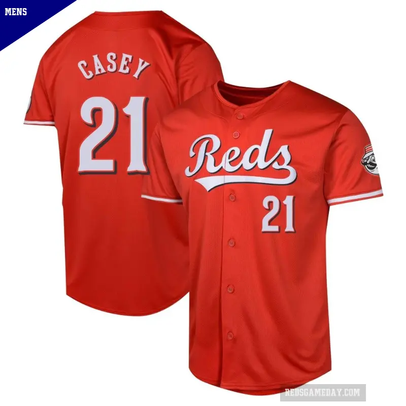 Men's No.21 Sean Casey Cincinnati Reds Red Limited Alternate Jersey