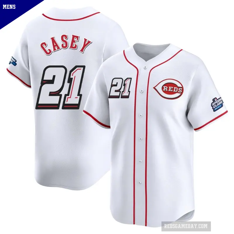Men's No.21 Sean Casey Cincinnati Reds White Limited 2025 Speedway Classic Alternate Jersey
