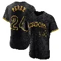 Men's No.24 Tony Perez Cincinnati Reds Black Authentic Snake Skin City Jersey