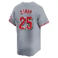 Men's No.25 Bernie Carbo Cincinnati Reds Gray Limited Away Jersey