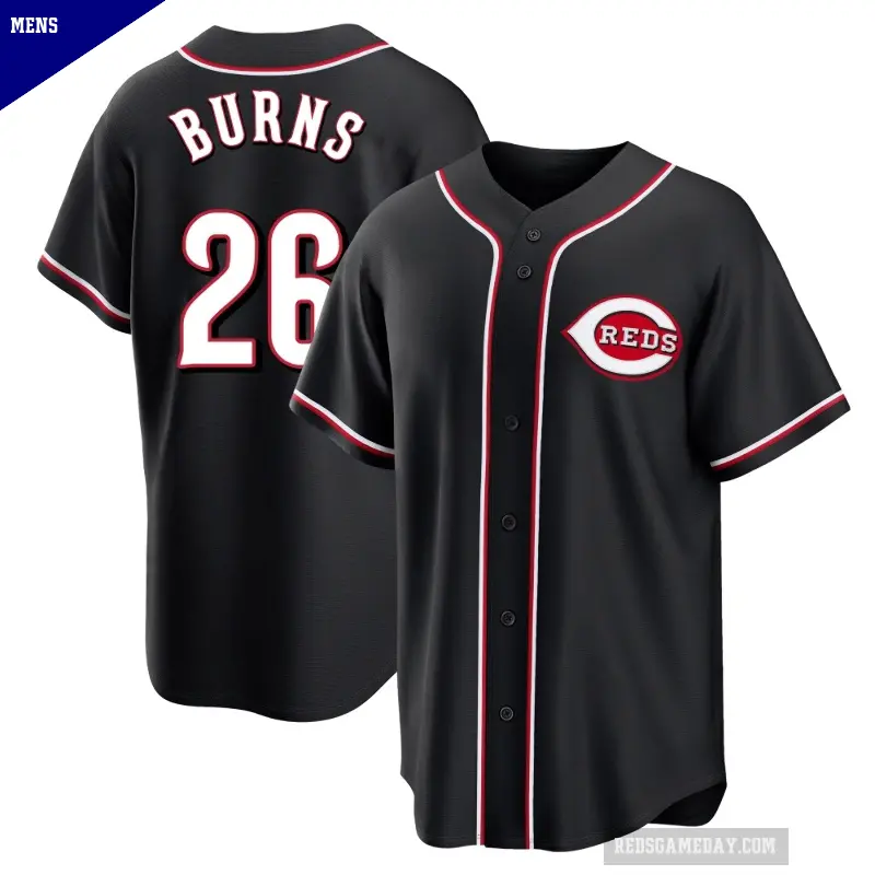 Men's No.26 Chase Burns Cincinnati Reds Black Replica Fashion Out Jersey