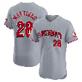 Men's No.28 Nick Martinez Cincinnati Reds Gray Elite Road Jersey