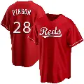 Men's No.28 Vada Pinson Cincinnati Reds Red Replica Alternate Jersey