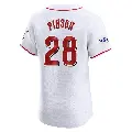 Men's No.28 Vada Pinson Cincinnati Reds White Elite Home Patch Jersey