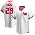 Men's No.29 Bret Boone Cincinnati Reds White Replica Home Cooperstown Collection Jersey