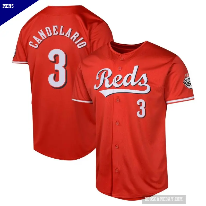 Men's No.3 Jeimer Candelario Cincinnati Reds Red Limited Alternate Jersey