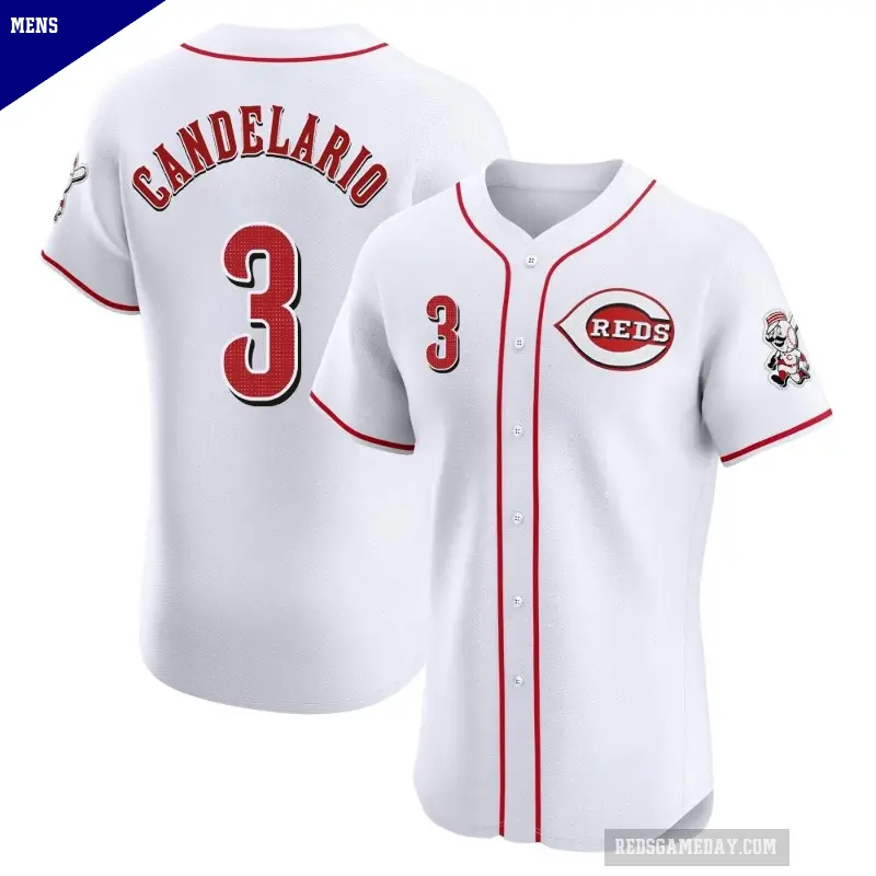 Men's No.3 Jeimer Candelario Cincinnati Reds White Elite Home Jersey