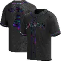 Men's No.4 Santiago Espinal Cincinnati Reds Black Replica Holographic Alternate Jersey