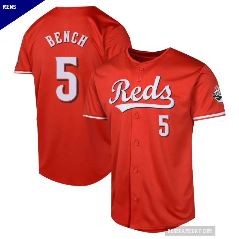 Men's No.5 Johnny Bench Cincinnati Reds Red Limited Alternate Jersey