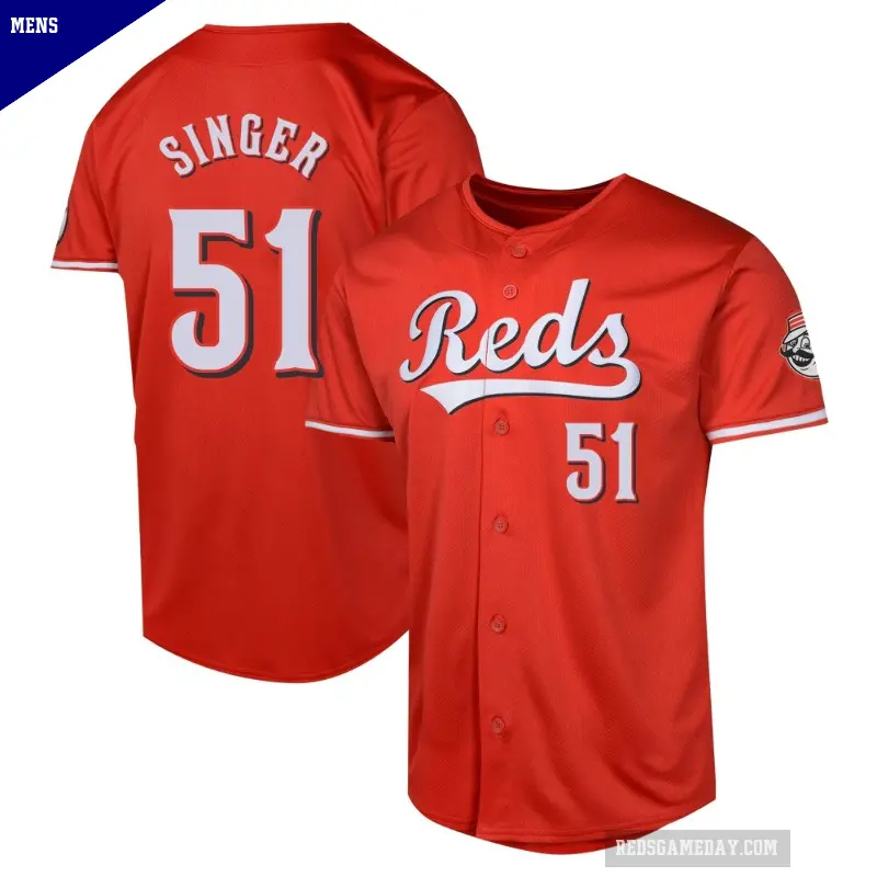 Men's No.51 Brady Singer Cincinnati Reds Red Limited Alternate Jersey