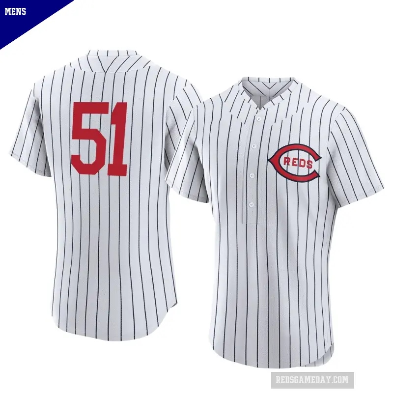 Men's No.51 Brady Singer Cincinnati Reds White Authentic 2022 Field Of Dreams Jersey