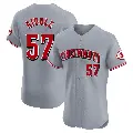 Men's No.57 JT Riddle Cincinnati Reds Gray Elite Road Jersey