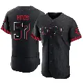Men's No.57 Rece Hinds Cincinnati Reds Black Authentic 2023 City Connect Jersey