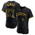 Men's No.57 Rece Hinds Cincinnati Reds Black Authentic Snake Skin City Jersey