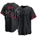 Men's No.57 Rece Hinds Cincinnati Reds Black Replica 2023 City Connect Jersey