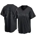 Men's No.57 Rece Hinds Cincinnati Reds Black Replica Pitch Fashion Jersey