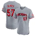 Men's No.57 Rece Hinds Cincinnati Reds Gray Elite Road Jersey