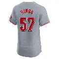 Men's No.57 Rece Hinds Cincinnati Reds Gray Elite Road Jersey