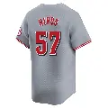 Men's No.57 Rece Hinds Cincinnati Reds Gray Limited Away Jersey
