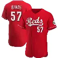 Men's No.57 Rece Hinds Cincinnati Reds Red Authentic Alternate Jersey