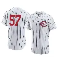 Men's No.57 Rece Hinds Cincinnati Reds White Authentic 2022 Field Of Dreams Jersey