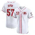 Men's No.57 Rece Hinds Cincinnati Reds White Elite Home Jersey