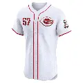 Men's No.57 Rece Hinds Cincinnati Reds White Elite Home Jersey