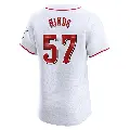 Men's No.57 Rece Hinds Cincinnati Reds White Elite Home Jersey