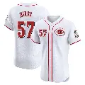 Men's No.57 Rece Hinds Cincinnati Reds White Elite Home Patch Jersey
