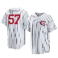 Men's No.57 Rece Hinds Cincinnati Reds White Replica 2022 Field Of Dreams Jersey