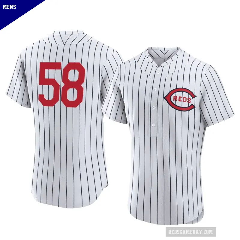 Men's No.58 Scott Barlow Cincinnati Reds White Authentic 2022 Field Of Dreams Jersey