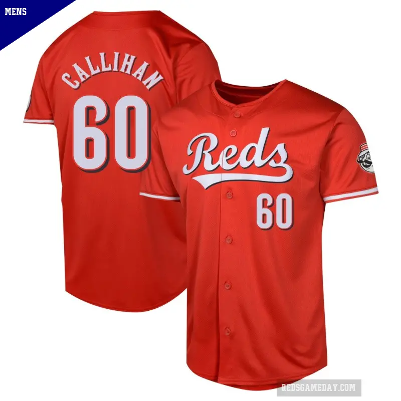 Men's No.60 Tyler Callihan Cincinnati Reds Red Limited Alternate Jersey