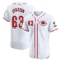 Men's No.63 Ivan Johnson Cincinnati Reds White Elite Home Jersey