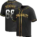 Men's No.68 Ryan Hendrix Cincinnati Reds Gold Replica Black en Alternate Jersey