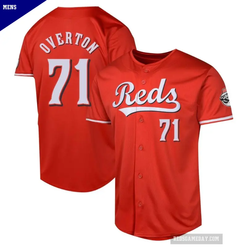 Men's No.71 Connor Overton Cincinnati Reds Red Limited Alternate Jersey