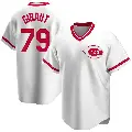 Men's No.79 Ian Gibaut Cincinnati Reds White Replica Home Cooperstown Collection Jersey