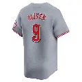 Men's No.9 Joe Oliver Cincinnati Reds Gray Limited Away Jersey
