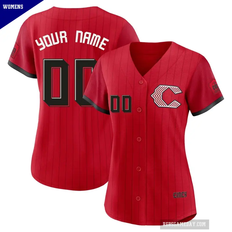 Women's No.00 Custom Cincinnati Reds Red Limited 2026 City Connect Stadium Jersey