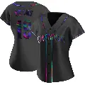 Women's No.19 Tommy Helms Cincinnati Reds Black Replica Holographic Alternate Jersey